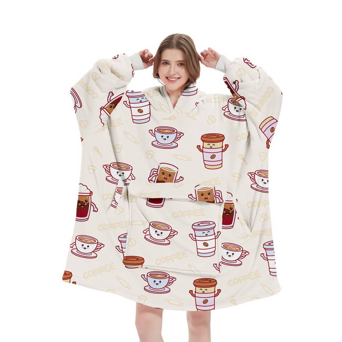 LONG LEOPARD SHERPA HOODIE BLANKET FOR TV SLEEP_CWAHA6522