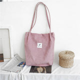 Cwab3911_Corduroy Snap-Button Large-Capacity Shoulder Bag