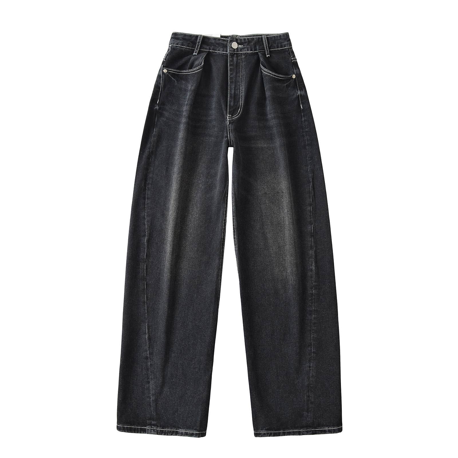 Tide Wash Polish White Pleated Micro-Cone Jeans