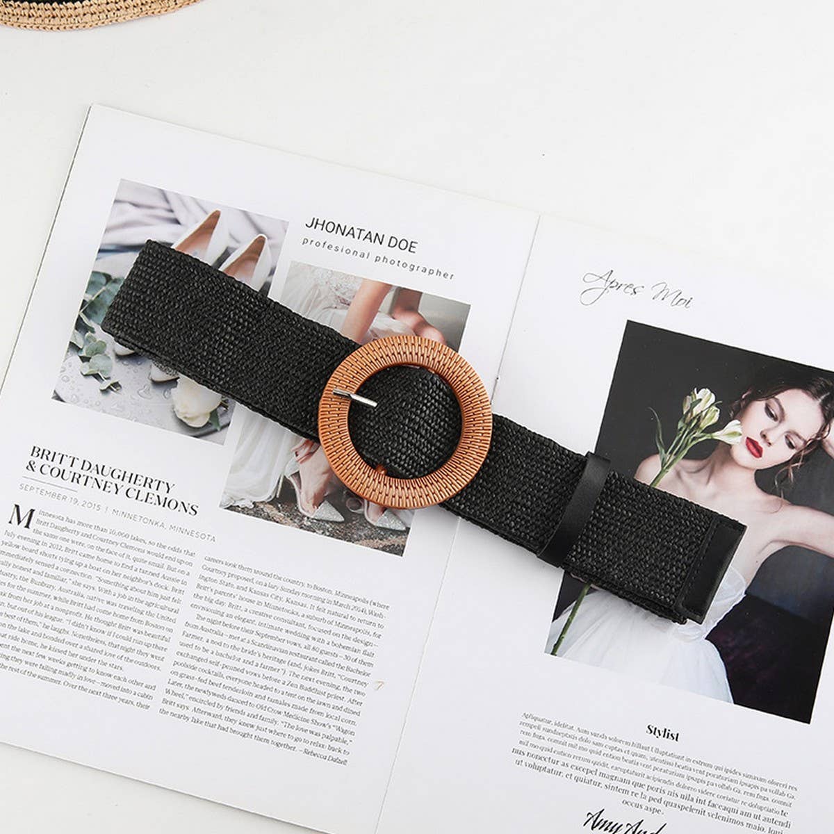 Cwabe0544_Vintage Braided Round Buckle Belts
