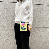 HAND WOVEN NICHE PEARL CHAIN SMALL SQUARE BAG_CWASC0833