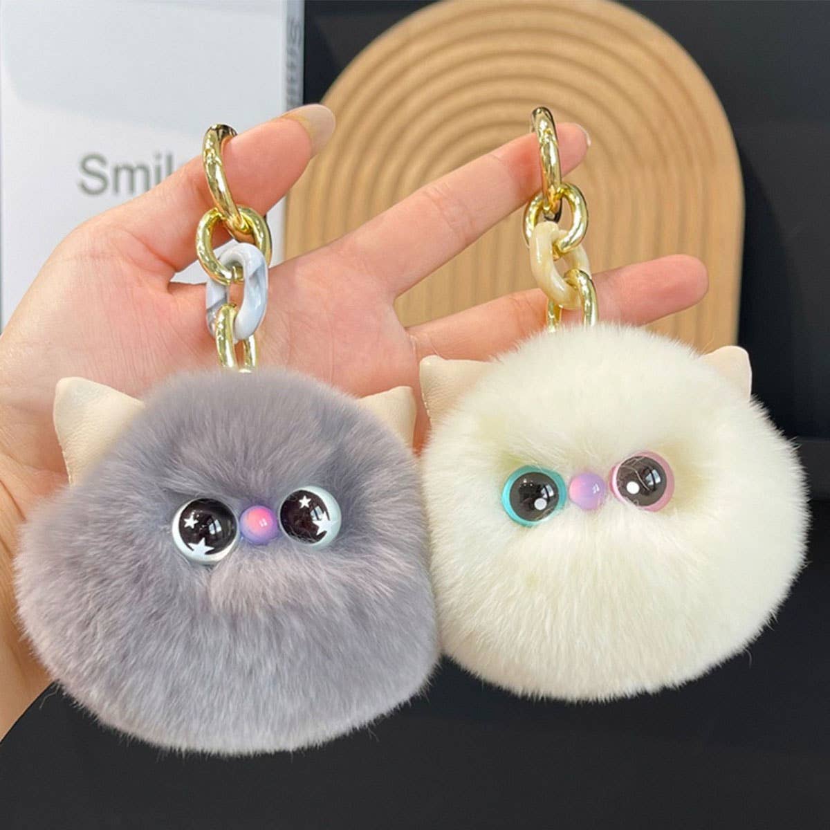 CUTE PLUSH KITTEN CAR KEYCHAIN PENDANT GIFT_CWMM2497