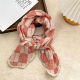 Cotton Plaid Scarf Neck Wrap Shawl_Cwasc02980