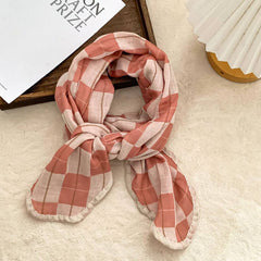 Cotton Plaid Scarf Neck Wrap Shawl_Cwasc02980