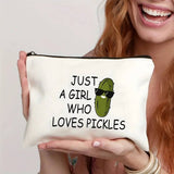 CUCUMBER LETTER DOUBLE SIDED PRINTED COSMETIC BAG_CWAB1783