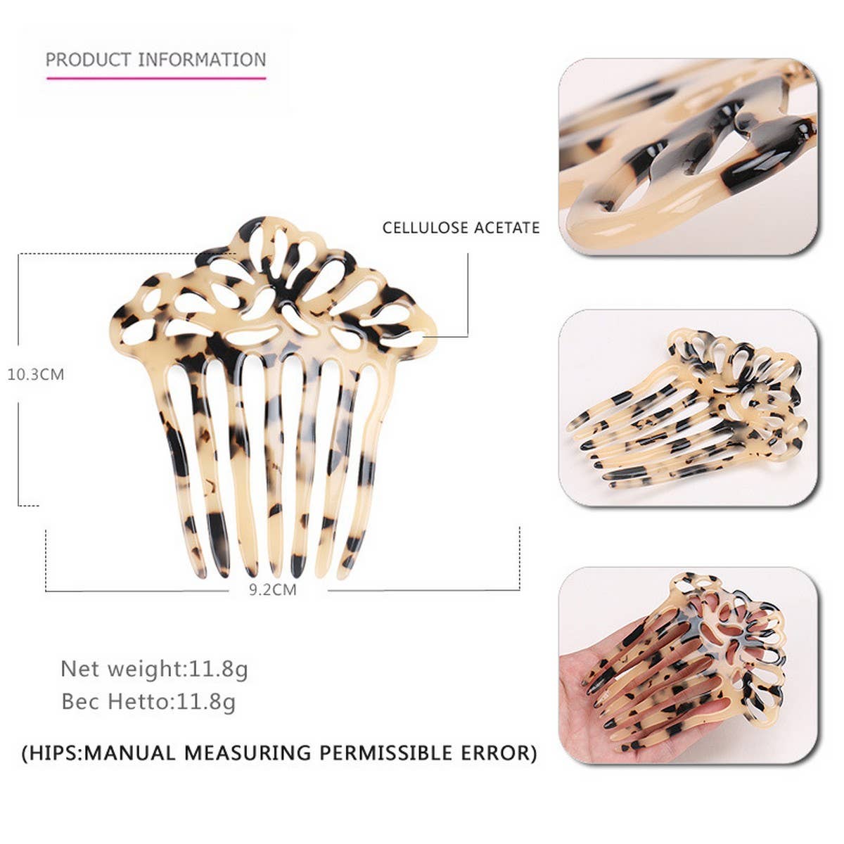 HOLLOW ACETATE COMB HAIR ACCESSORIES_CWAHA4215