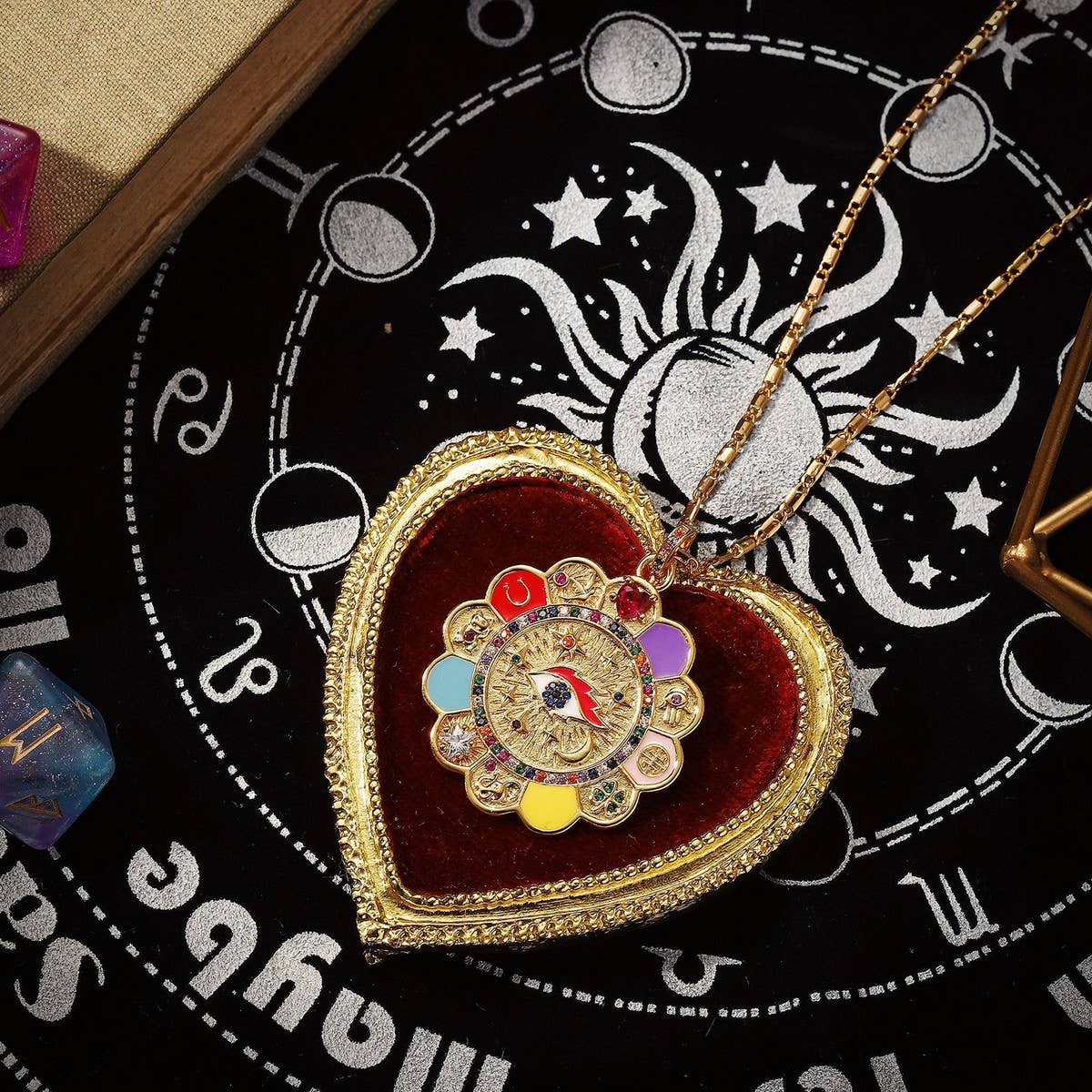 FASHIONABLE EVIL EYE NECKLACE SUNFLOWER TAG WOMEN_CWAJE2950