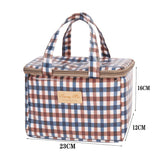 CHECKERED BENTO BAG LARGE CAPACITY CARRYING BAG_CWAB1728