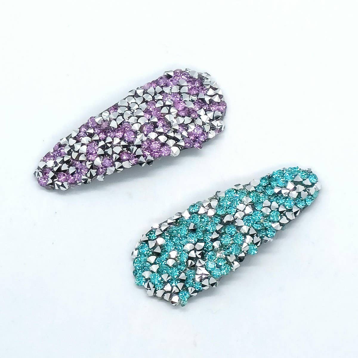 FRESH SWEET SILVER FULL RHINESTONE TEARDROP CLIP_CWAHA6362