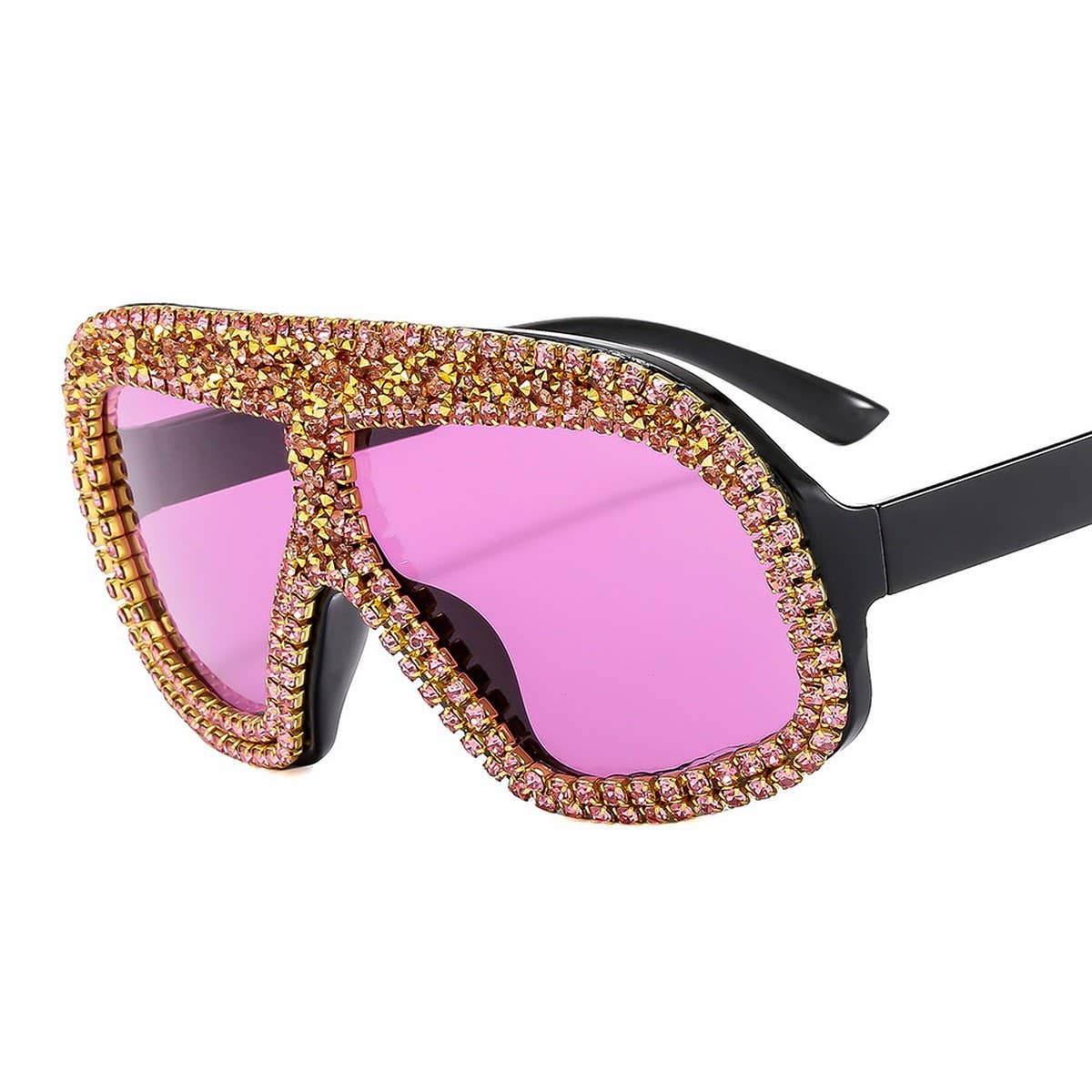 FASHIONABLE LARGE FRAME DIAMOND SUNGLASSES_CWASG0862