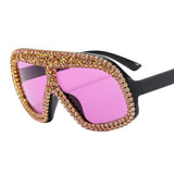 FASHIONABLE LARGE FRAME DIAMOND SUNGLASSES_CWASG0862