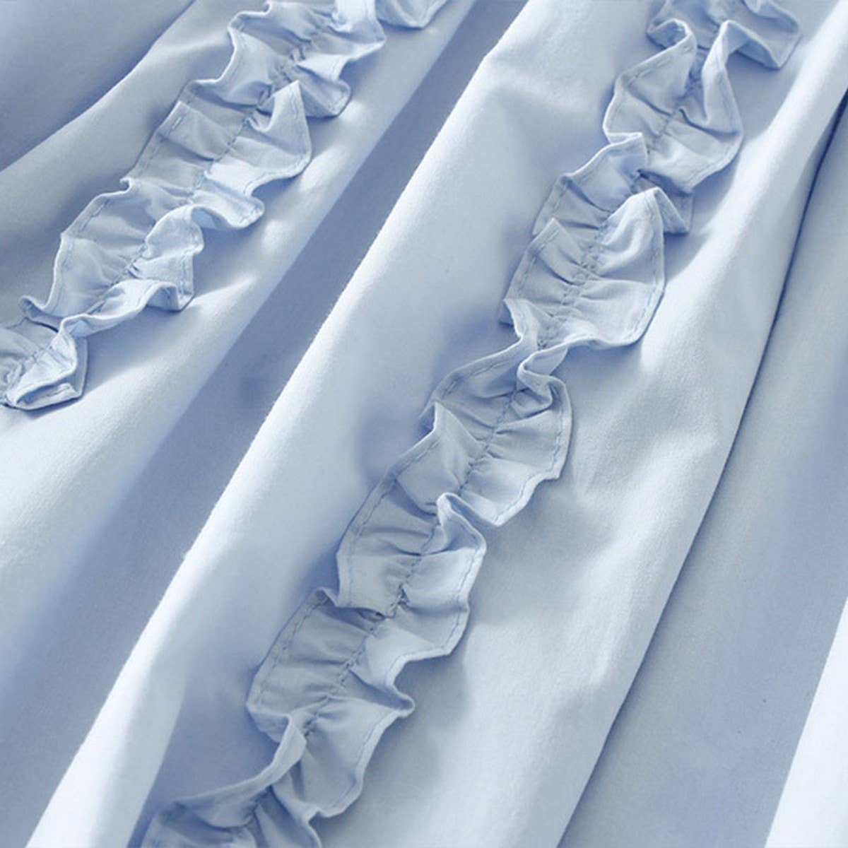 RUFFLE TRIM 3D LACE A LINE SLIMMING SKIRT_CWBMS0347