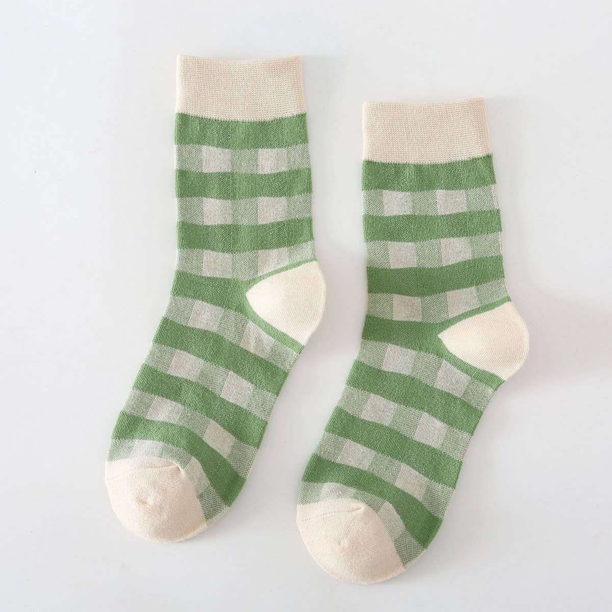 Winter Rolled-Edge Striped Socks_Cwms0917
