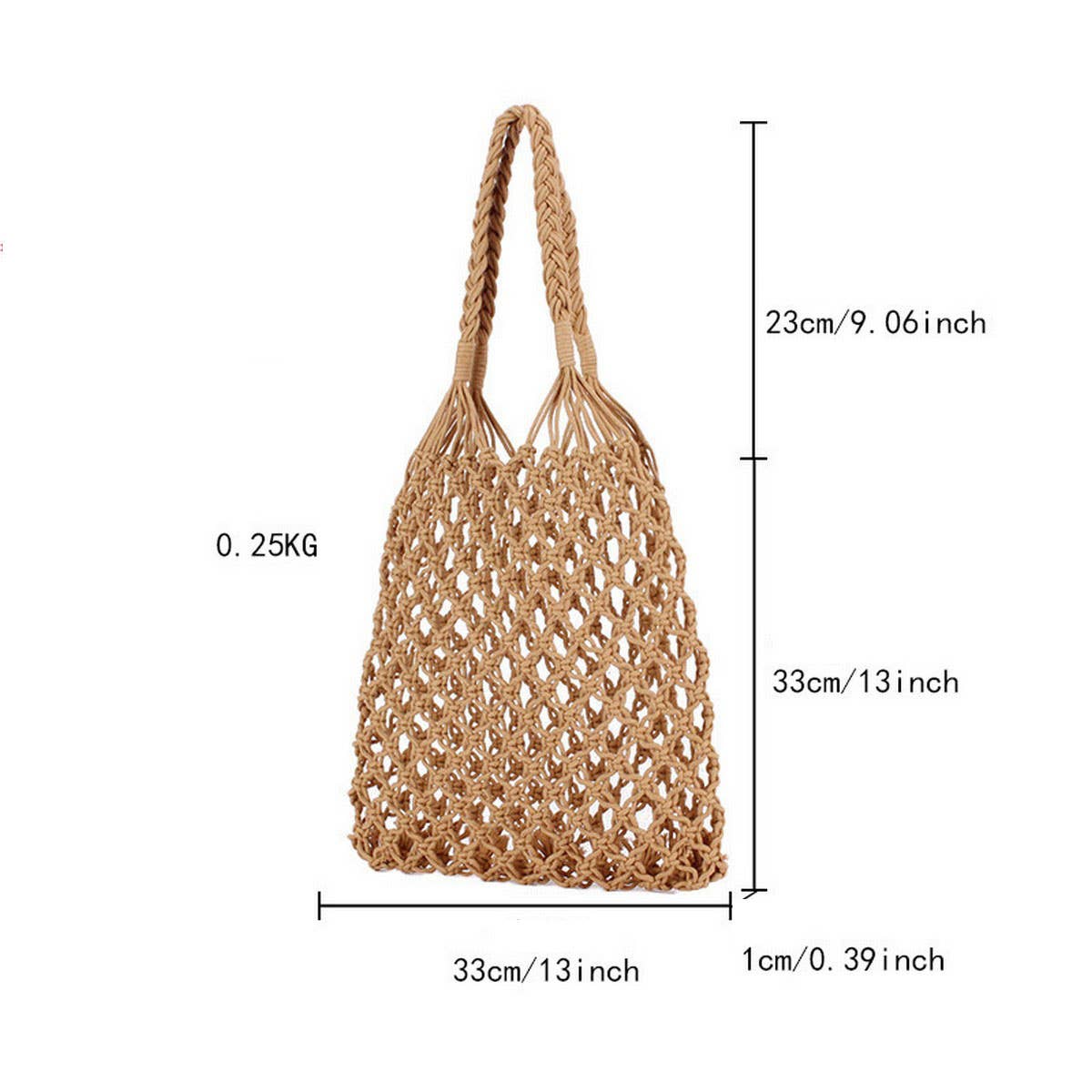 FASHION MESH BEACH BAG HANDMADE WOVEN SHOULDER BAG_CWAB4668