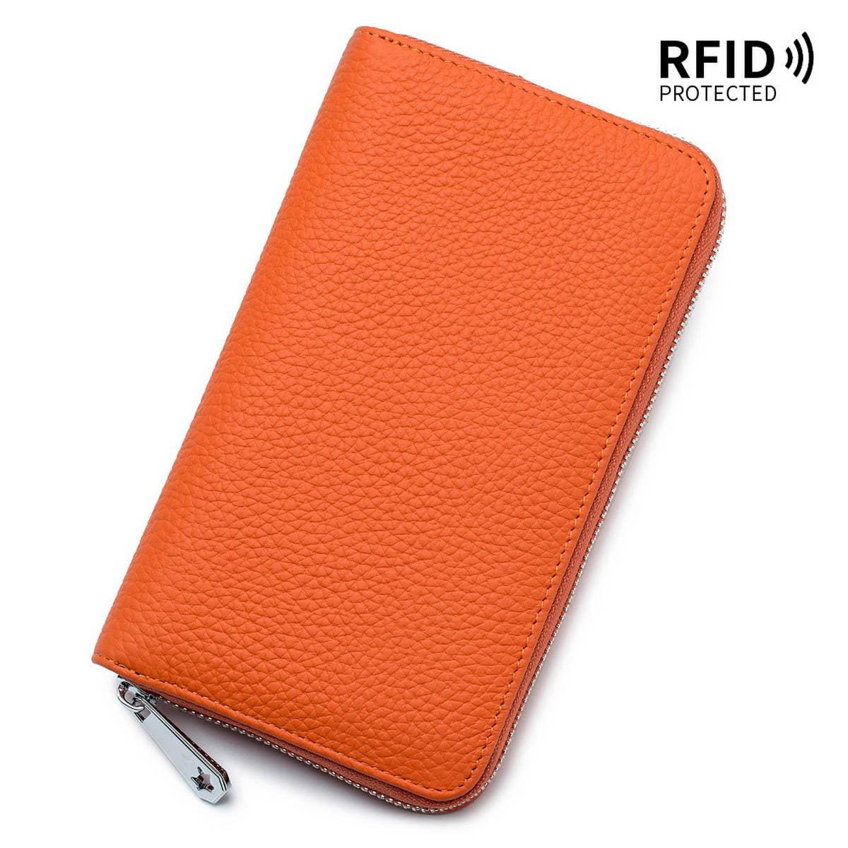 Genuine Leather Zipper Multifunctional Long Wallet_Cwab3741