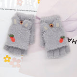 BABY HALF FINGER FLIP CARROT WRITING WARM GLOVES_CWAG0159