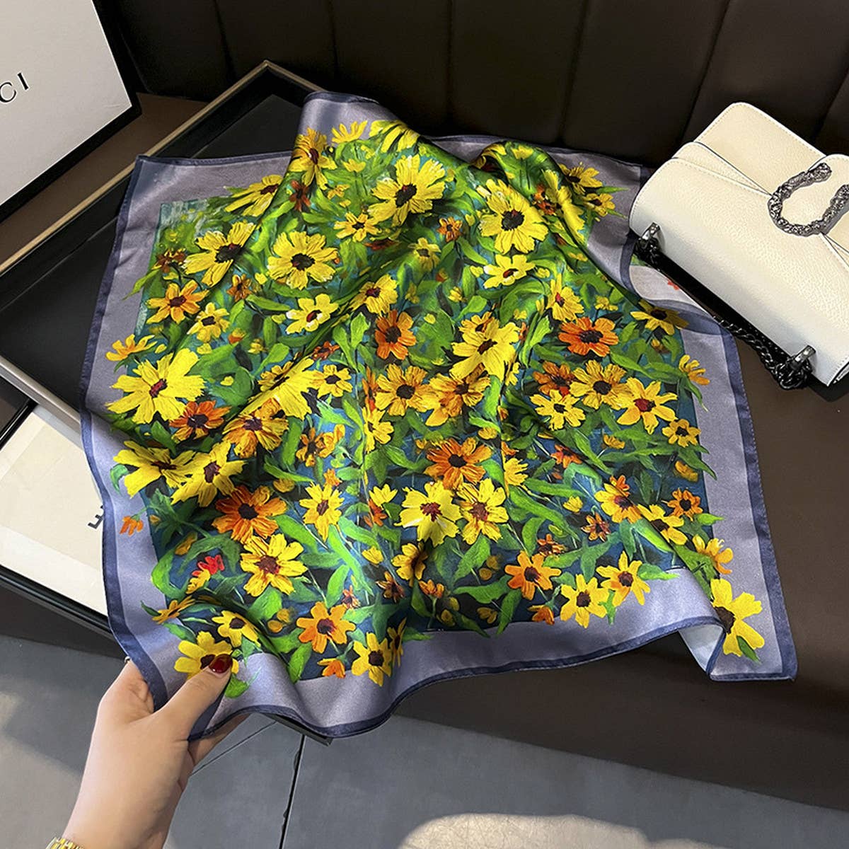 100% SILK SQUARE SCARF FASHIONABLE SPRING AUTUMN_CWASC0562