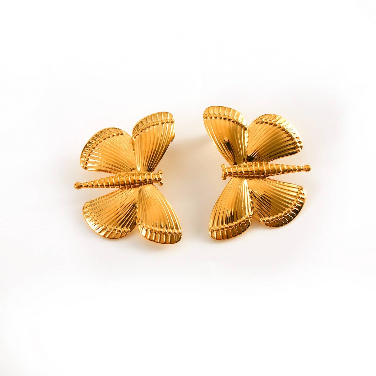 ORIGINAL 18K STEEL DRAGONFLY EARRINGS MINIMALIST_CWMM8899