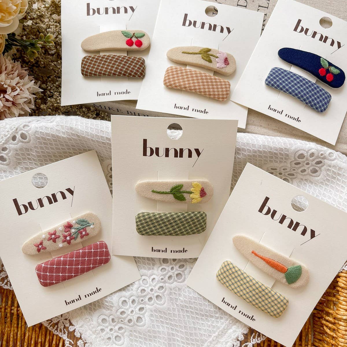 Embroidered Fruit Floral Bb Clips_Cwaha08424
