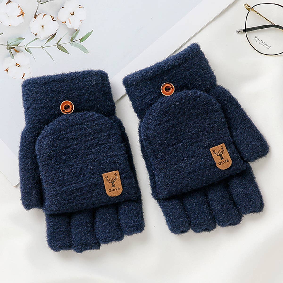 MEN S WINTER FLIP MITTENS KNIT HALF FULL FINGER_CWAG0524