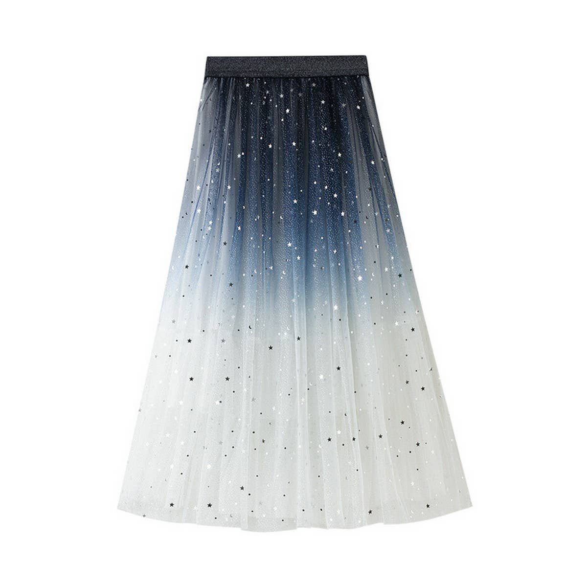 OMBRE STARRY TULLE SKIRT WITH SEQUIN ELASTIC WAIST_CWBMS0390