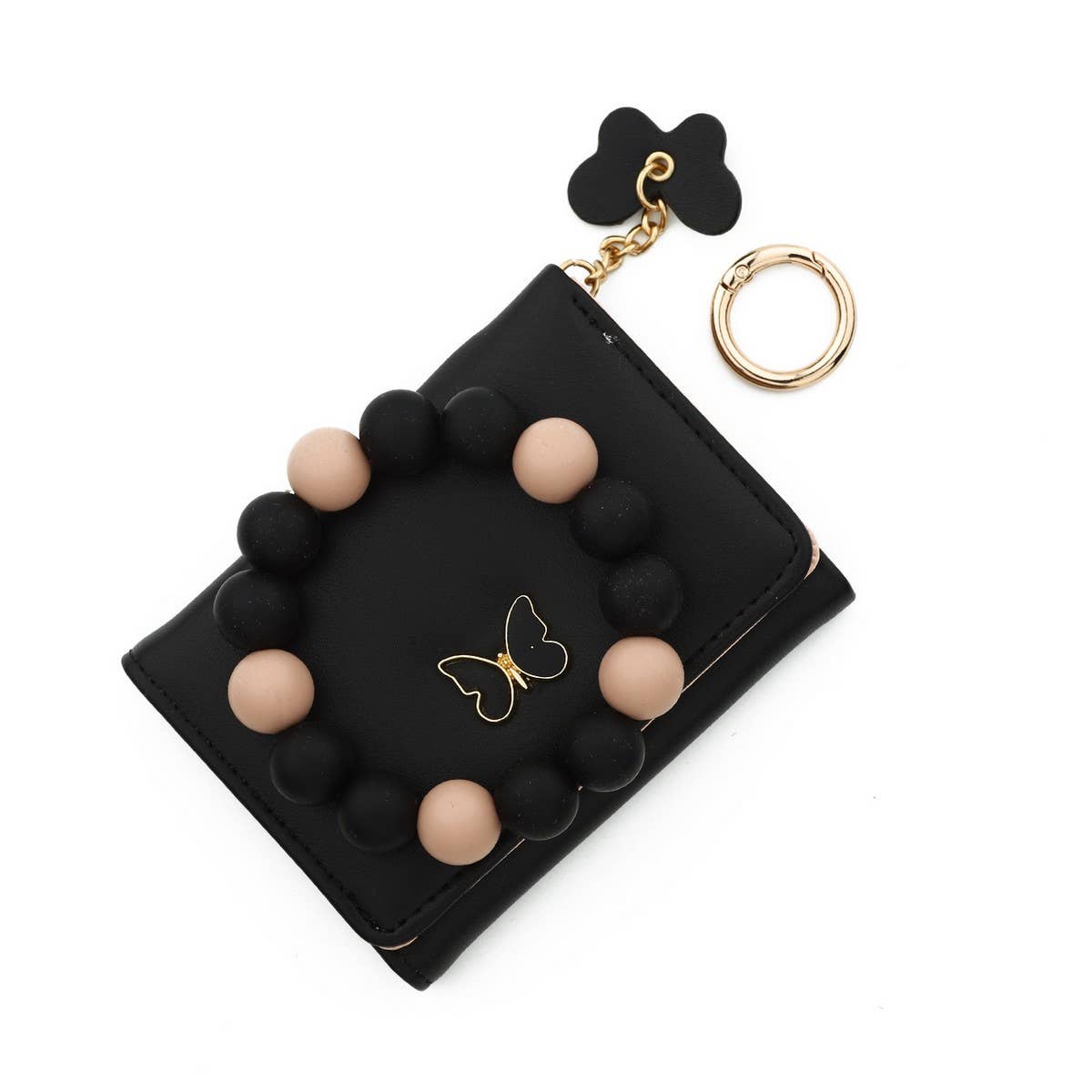 BUTTERFLY CARD HOLDER WALLET WITH KEYCHAIN BRACELET_CWAB4949