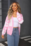 Valentines Day Heart-Shaped Knitted Cardigan