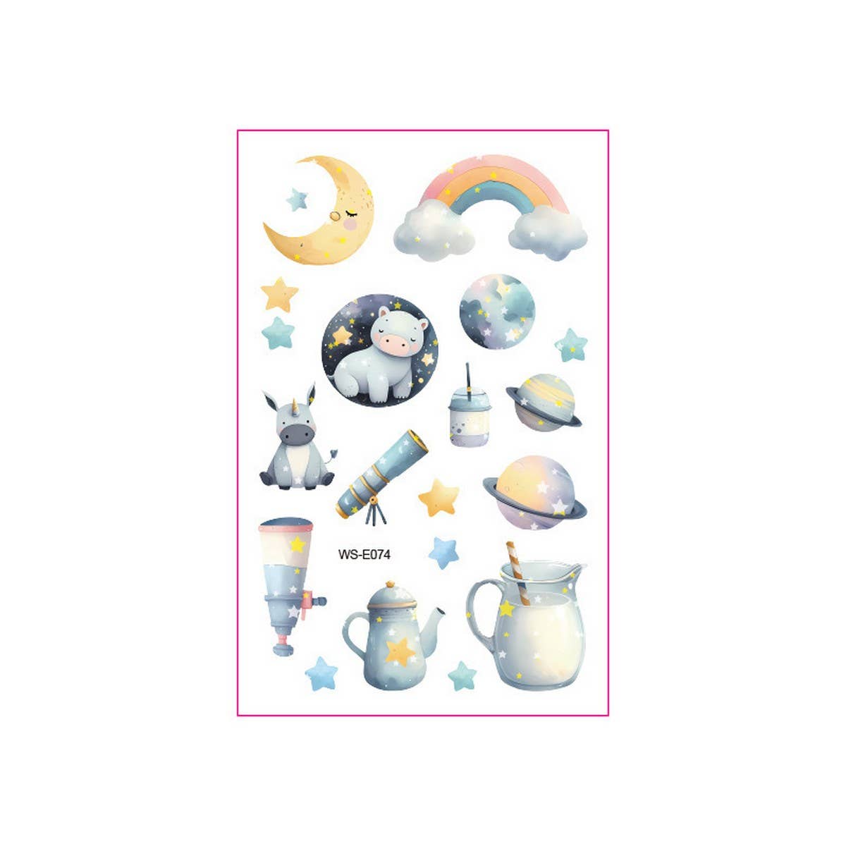 GLITTER CARTOON TATTOO STICKERS FOR KIDS BEAR SET_CWMM8363