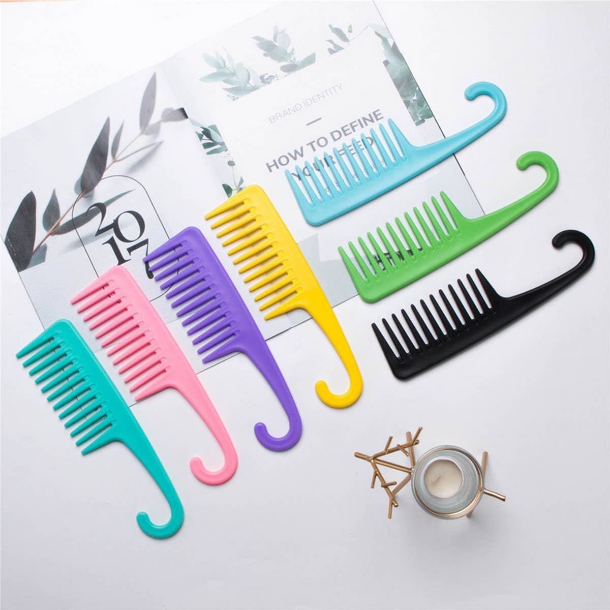 Cwaha3178_The Hook Can Hang Large Tooth Straight Hair Comb