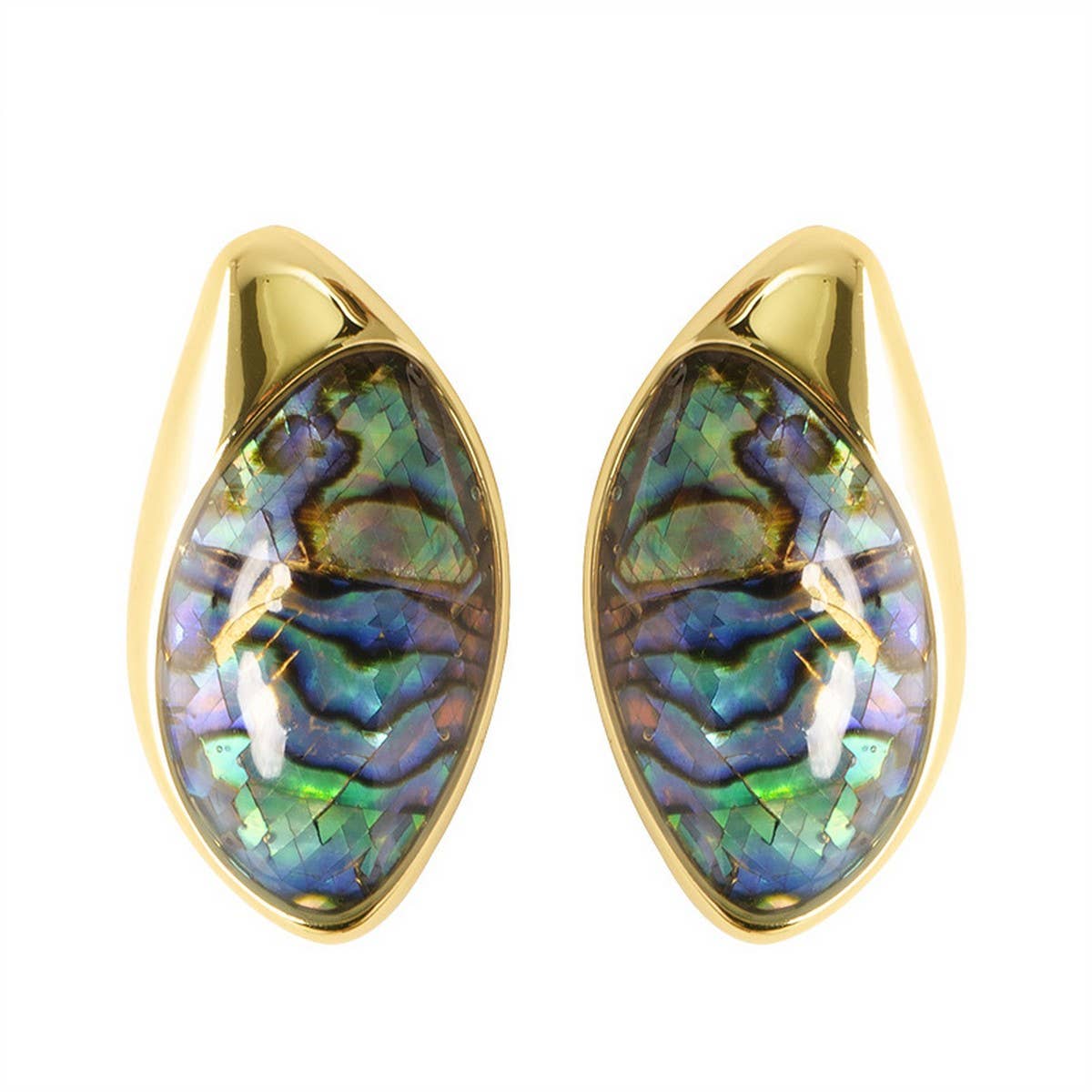 FASHIONABLE COLORFUL ABALONE EARRINGS WITH PEARLS_CWMM4303