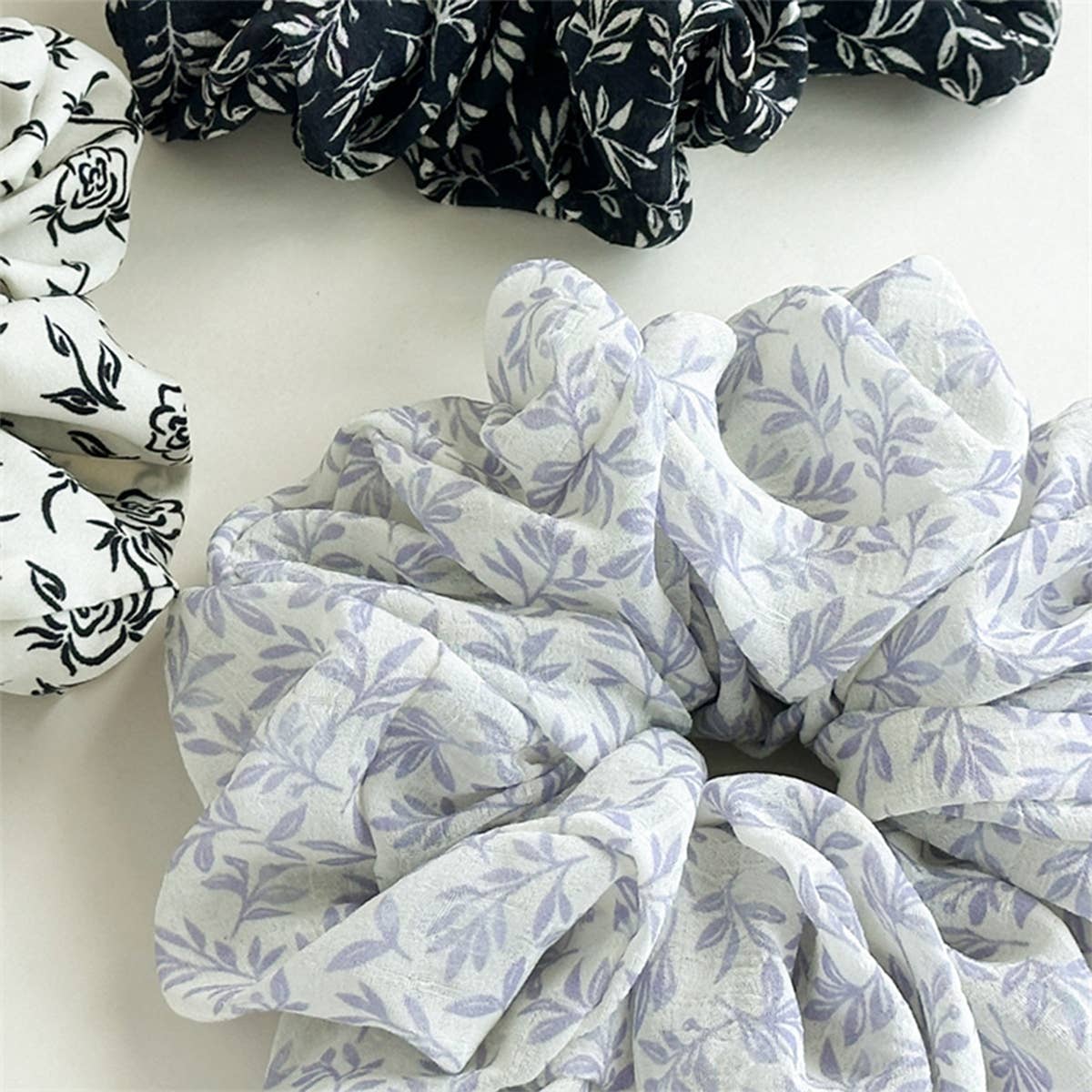 Ink Print Wide Hair Scrunchie High Elastic_Cwaha07607