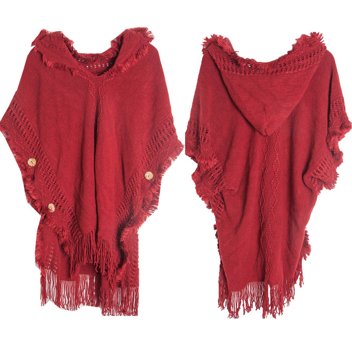 Women Poncho Sweater Cozy  Cape With Hood