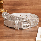 PUNK STREET HEAVY CLAW STUD RHINESTONE METAL BELT_CWMM3961