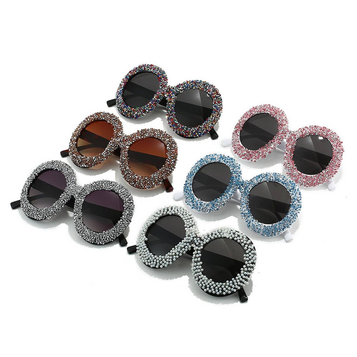 LARGE FRAME OVAL RHINESTONE SUNGLASSES_CWASG0840