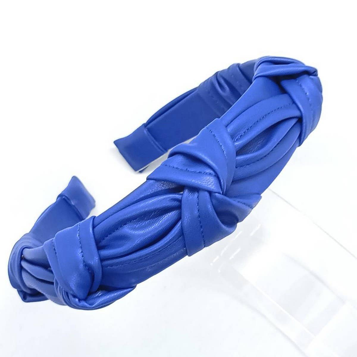 PASTEL MORANDI PU LEATHER KNOT HEADBAND_CWAHA6342