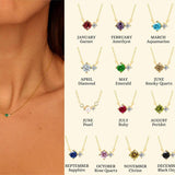 RETRO LITERARY DECEMBER COLORED ZIRCON NECKLACE_CWMM5668