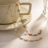 Ethnic-Style Flower Colorful Small Daisy Bracelet