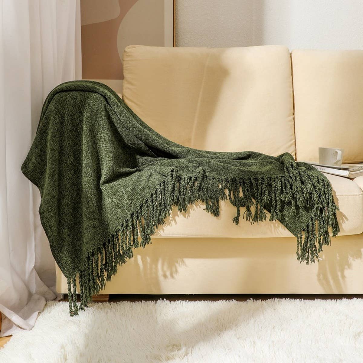 FRINGED SOFT AND WARM KNITTED BLANKET_CWMM0201
