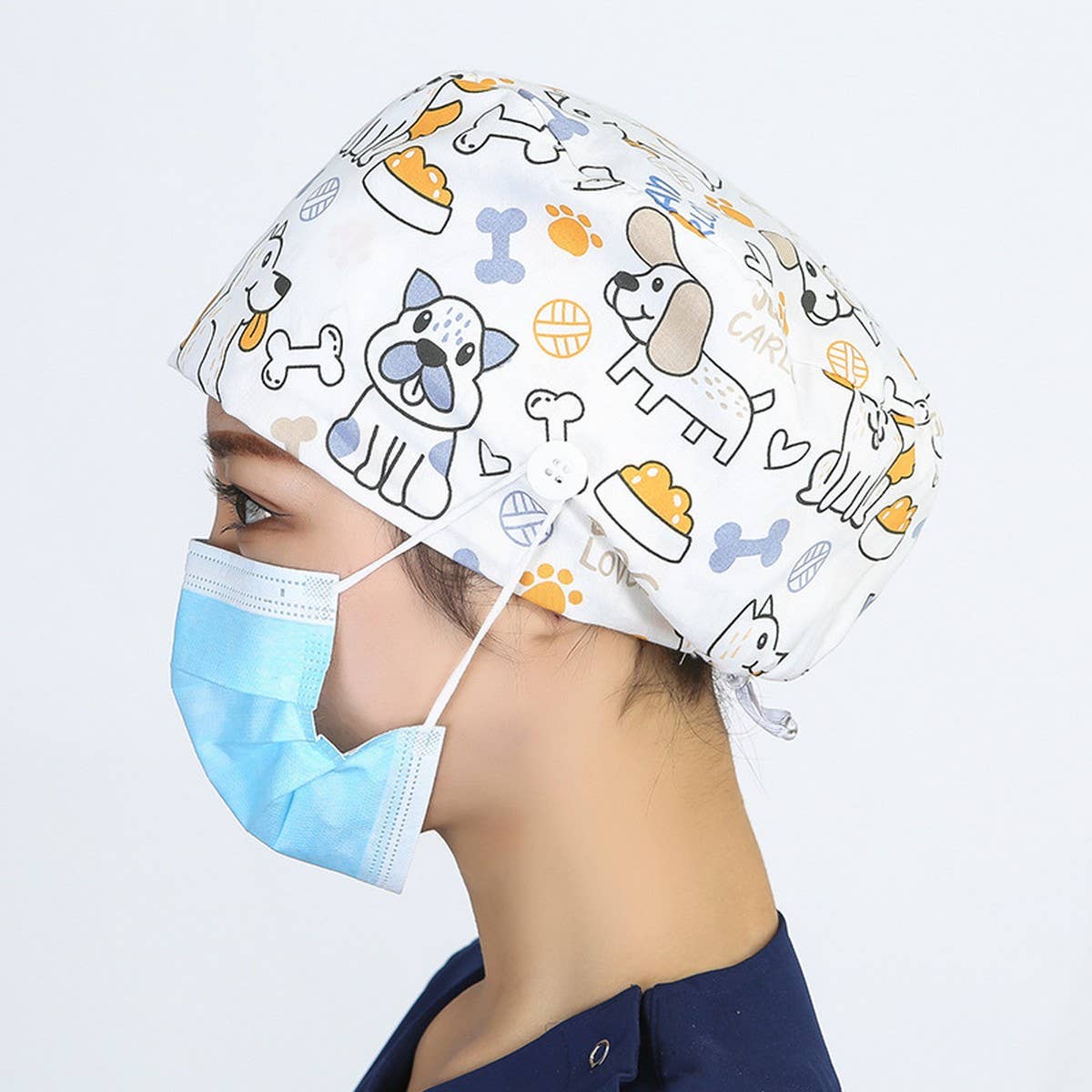 NURSE CAP OPERATING ROOM ADJUSTABLE ROUND CAP_CWAH3336