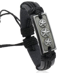 SIMPLE HAND WOVEN VINTAGE LEATHER BRACELET_CWMM4517