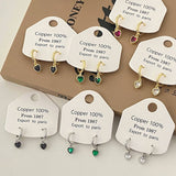 Valentines Day Zircon Heart Pendant Earrings