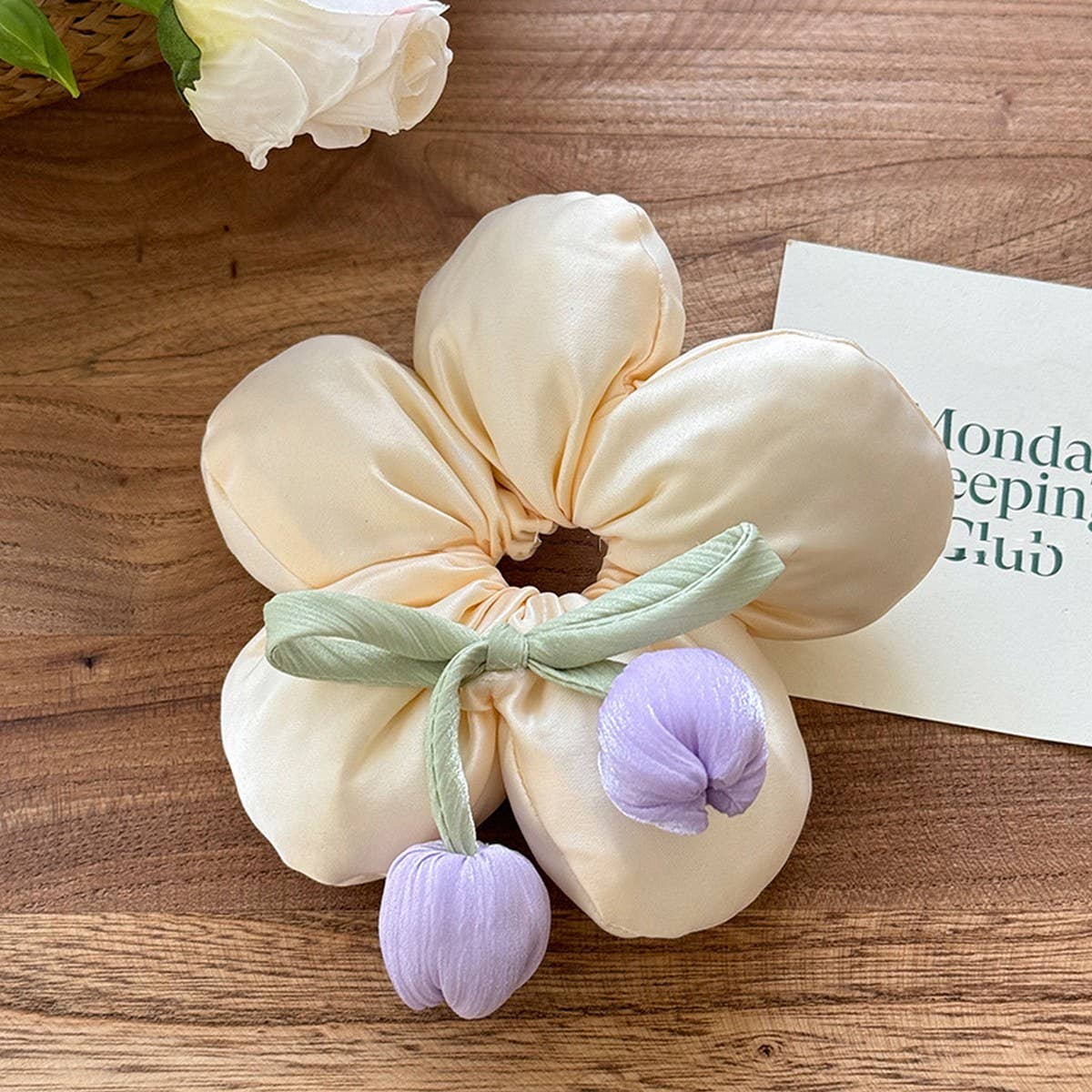 3D TULIP SCRUNCHIE HAIR TIE FOR BUN STYLE_CWAHA5504