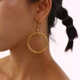 CREATIVE 18K STEEL HOLLOW CIRCLE GEOMETRIC EARRINGS_CWMM8907