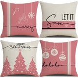 NEW PINK CARTOON CHRISTMAS LINEN PILLOWCASE_CWMM1377