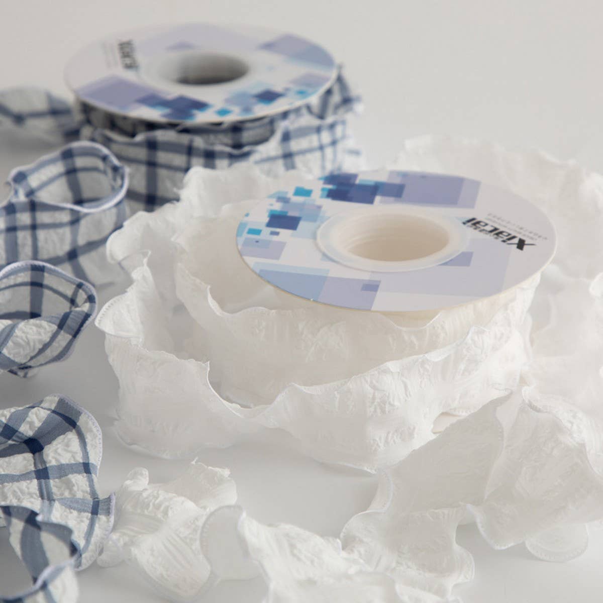 COLORFUL PUFF PLAID RIBBON FISHTAIL YARN RIBBON_CWMM5777