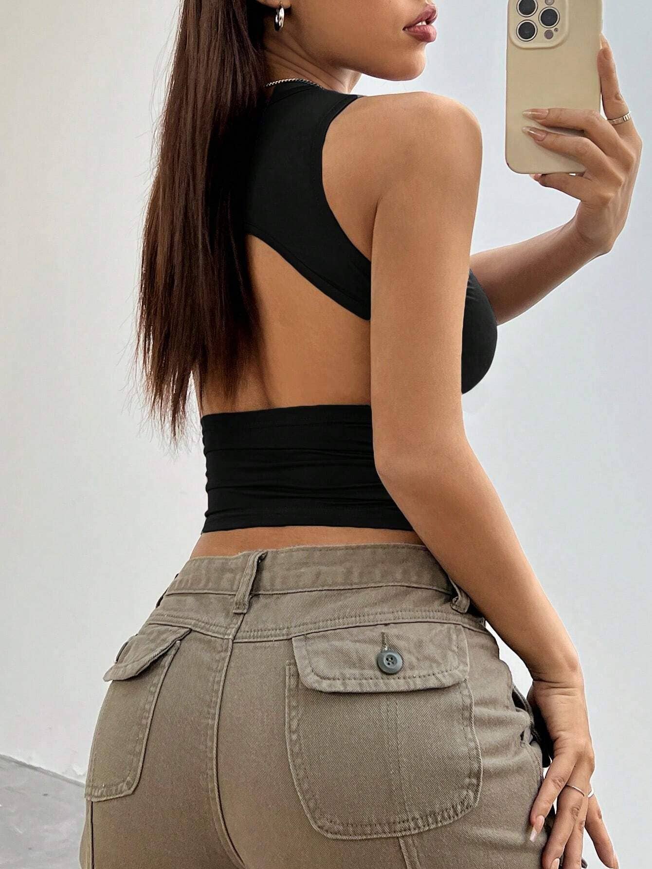 Solid Color Tight Short Sleeveless Tank Top