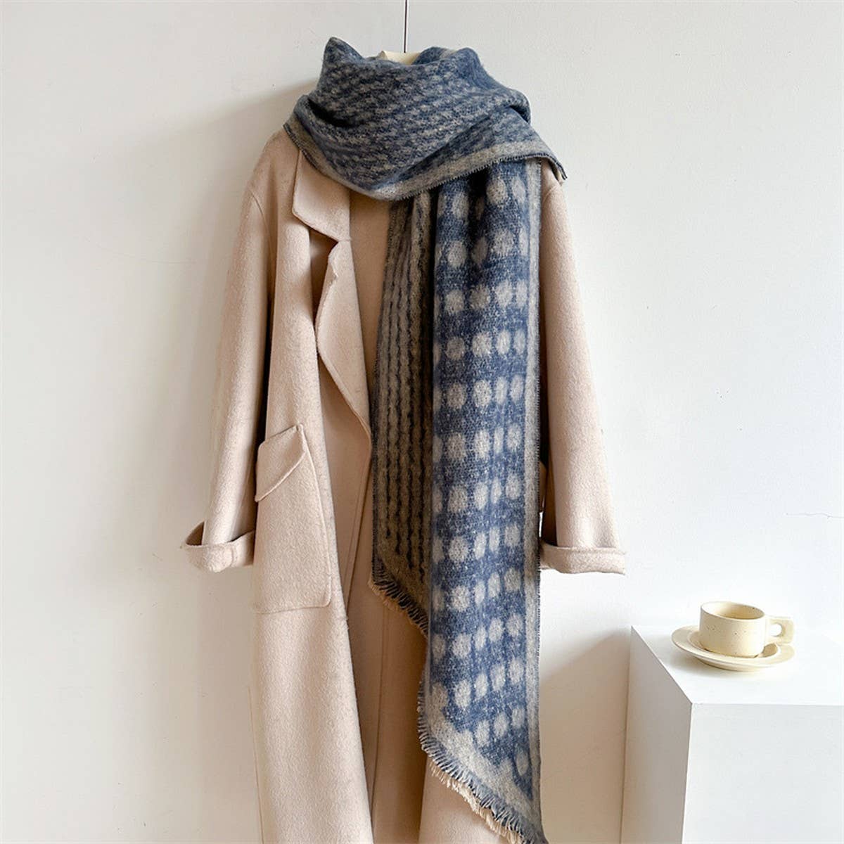 Polka Dot Loop ScarfTHICK Warm Winter Shawl_Cwasc0979