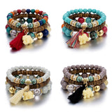STYLISH ELEPHANT TASSEL MULTI LAYER BRACELET_CWASC0691