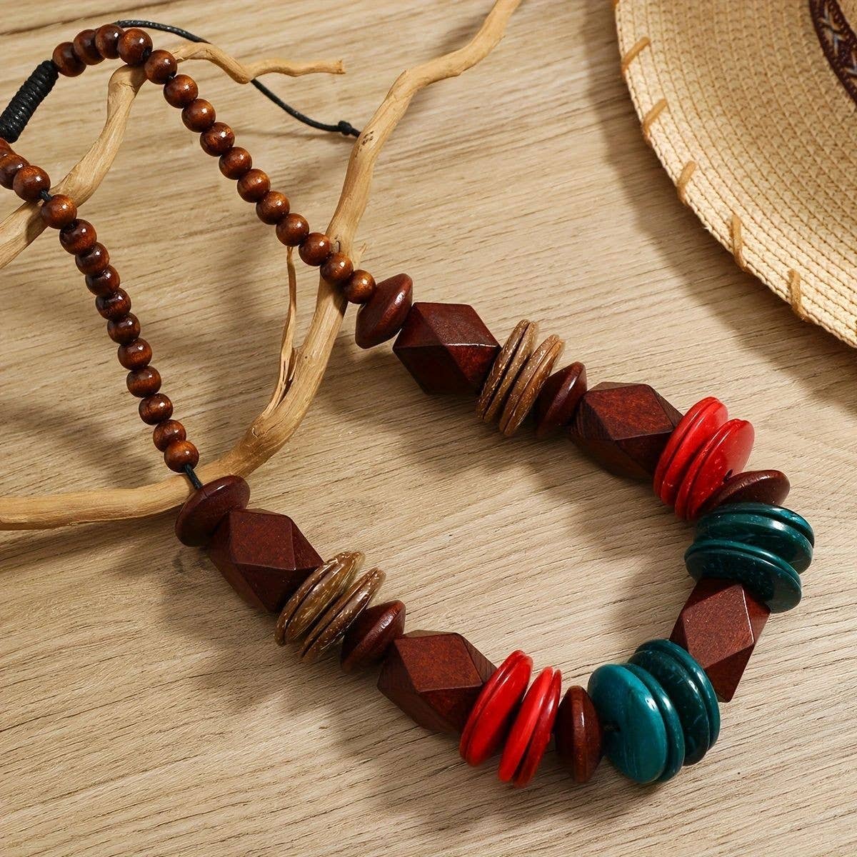 RETRO ETHNIC STYLE COLORFUL COCONUT SHELL NECKLACE_CWMM4433