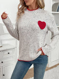 Valentines Day Half Turtleneck Love Jacquard Pullover